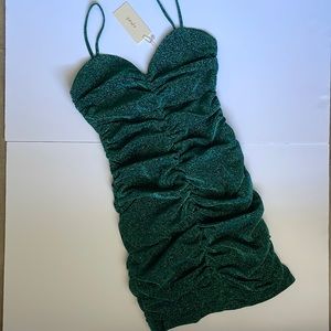 a.peach Green Sparkly Ruched Party Dress New With Tags Size Medium
